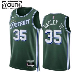Dres Detroit Pistons Marvin Bagley III 35 Nike 2022-23 City Edition Zelena Swingman - Dječji